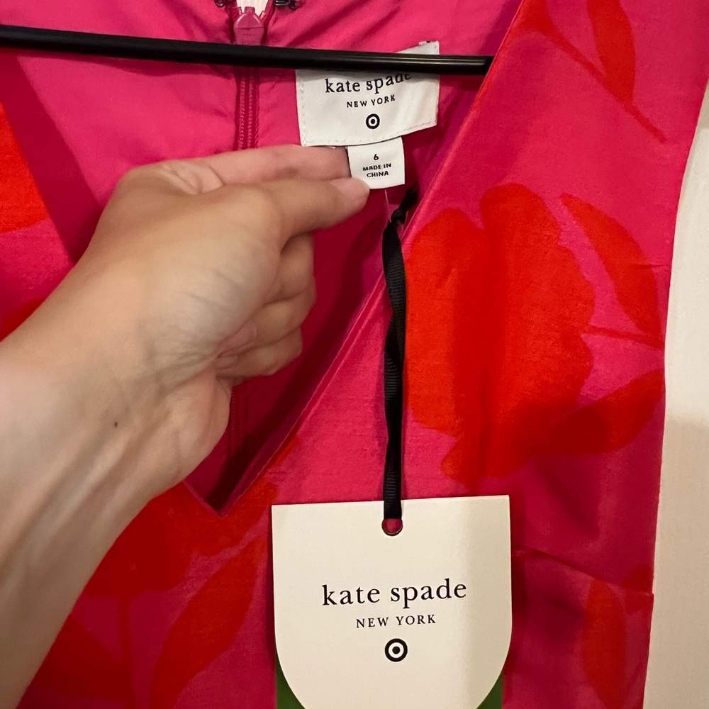 Kate Spade Vibrant Red and Pink Midi Dress - Picture 5 of 7